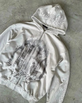 Hearujoy Gothic hip-hop letter print design oversized hoodie women's y2k vintage high street popular lazy style zipper baggy sweatshirts